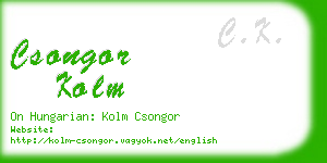 csongor kolm business card